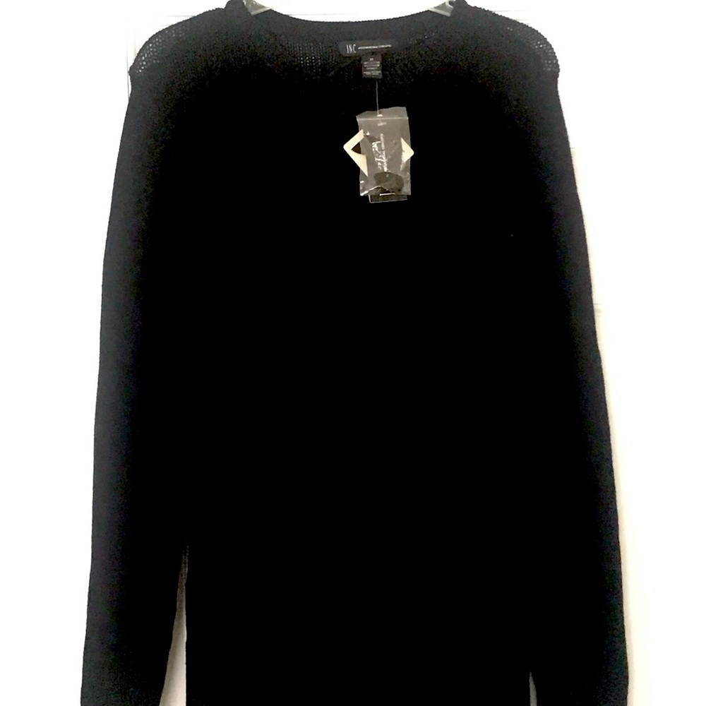 black buttoned long sleeved sweater